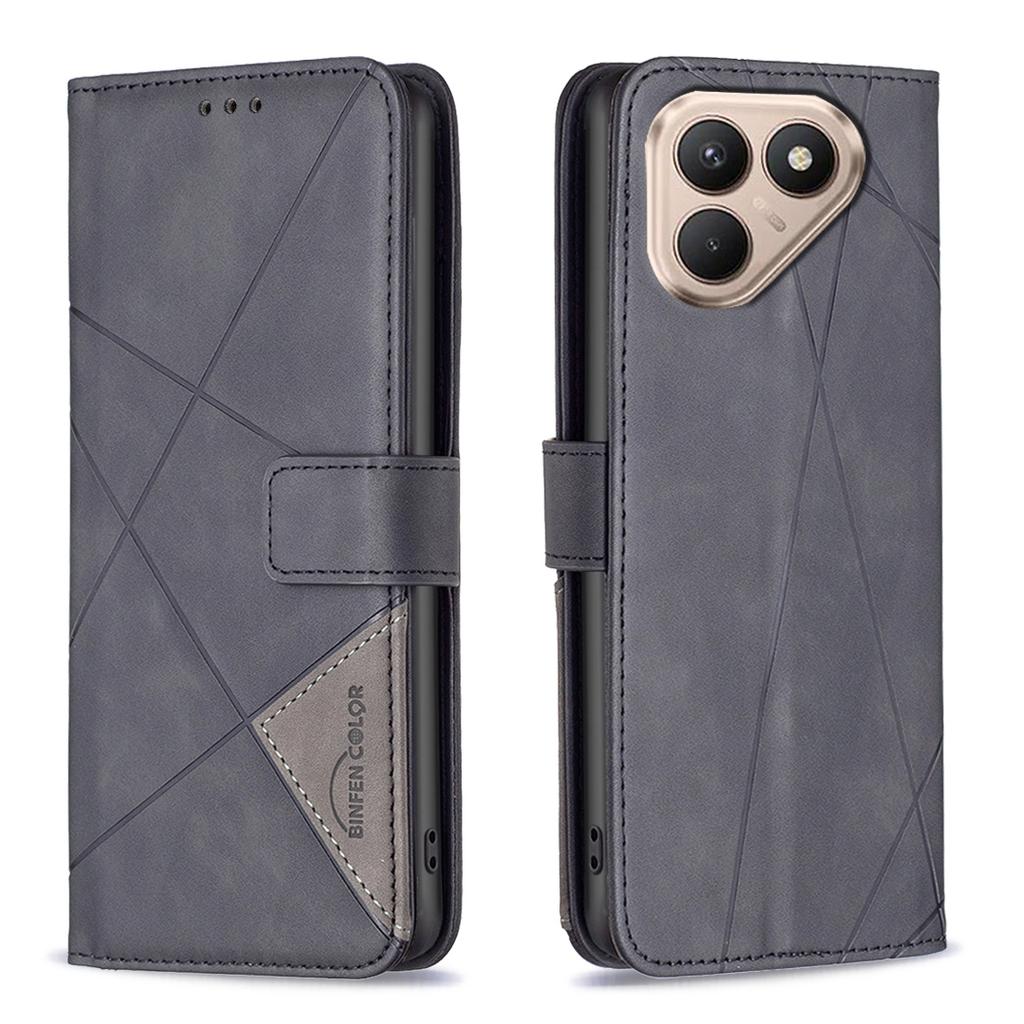 For TECNO Pova 7 Ultra 5G Phone Case BINFEN COLOR Wallet Stand Geometry Imprint Leather Cover