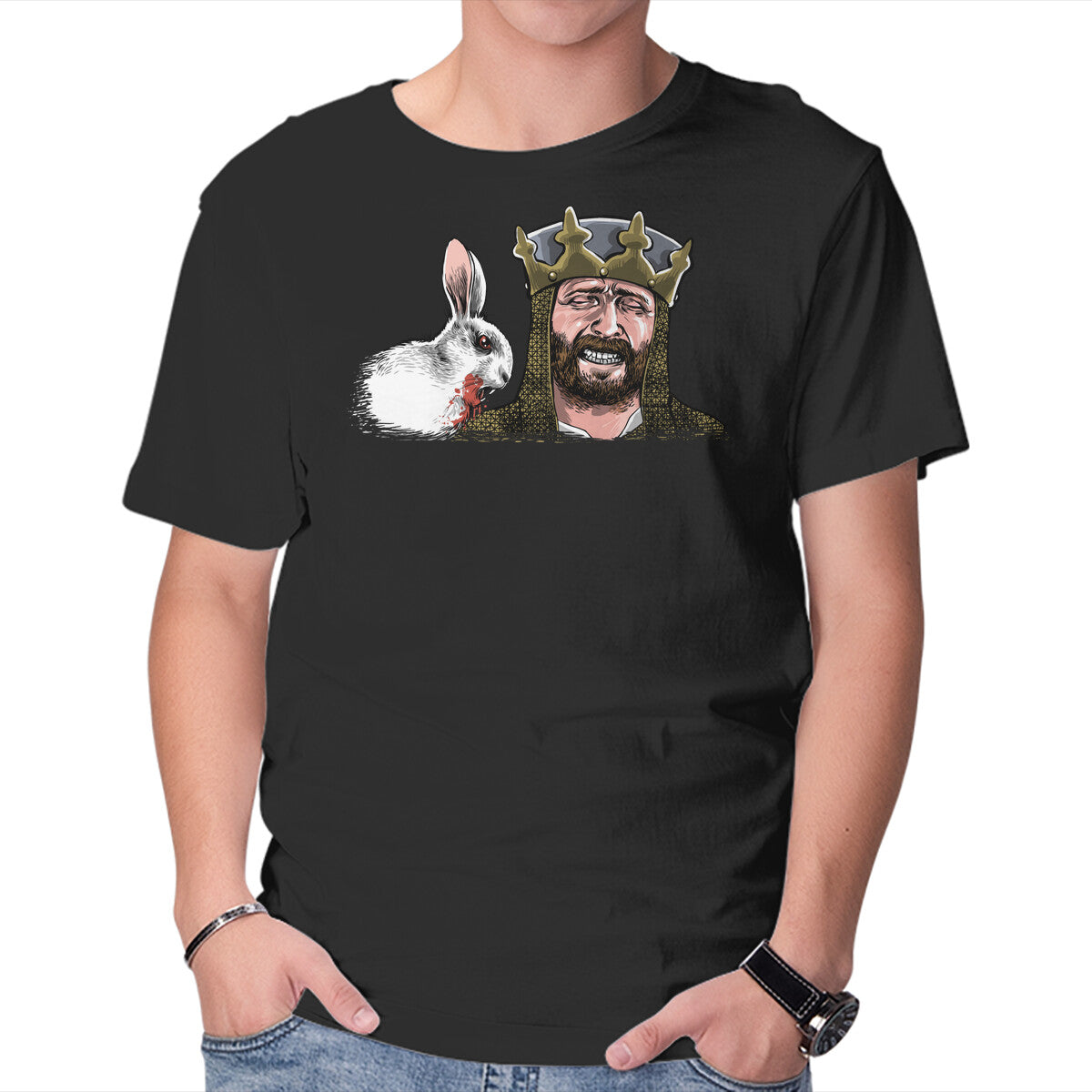 Unisex Crew Neck T-Shirt The Killer Rabbit Graphic Short Sleeve Casual Tee XXL