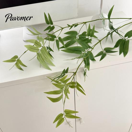 Atmosphere Enhancing Floral Decor Bamboo Tree Branches, Long Stems Faux Greenery, Artificial Plants, Leaves Elegant Zen Style Soft Decoration