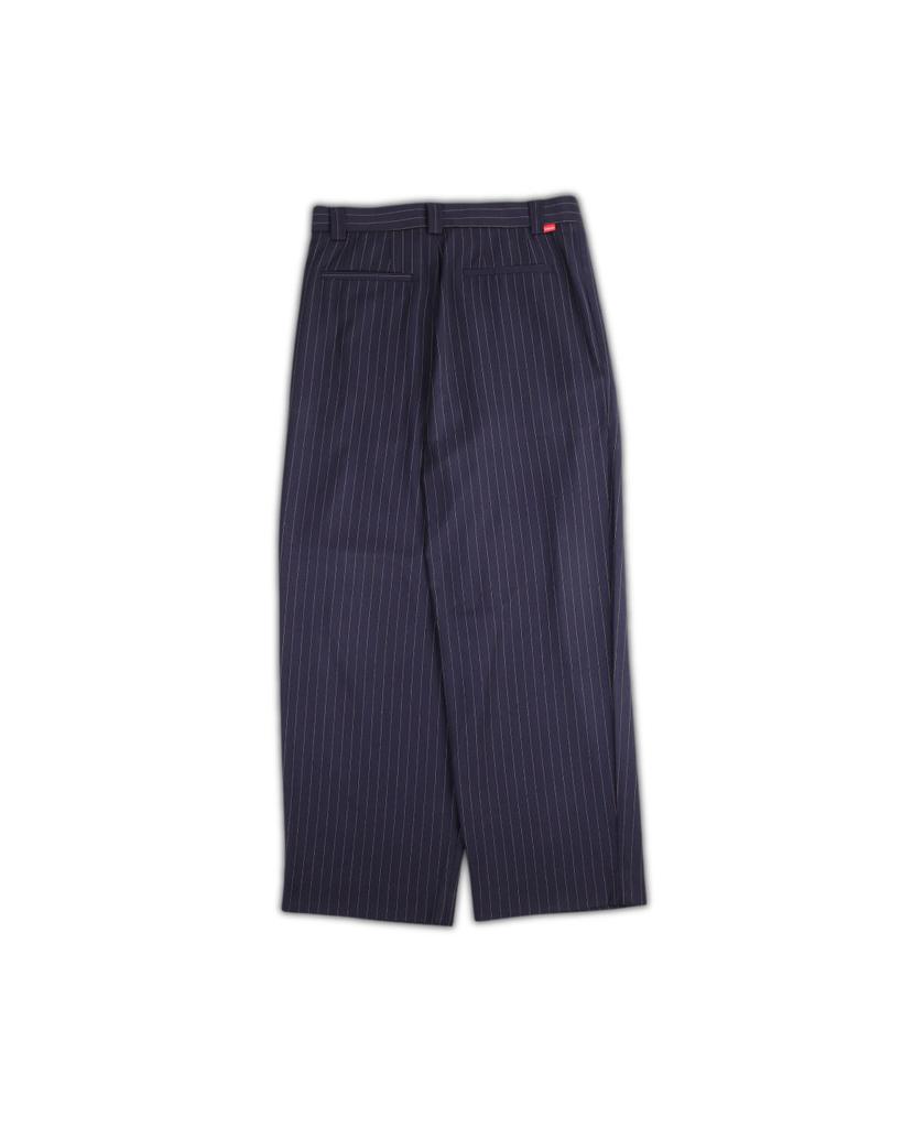 SAYSAYSAY Side One-Pleat Pinstripe Wide Pants Navy