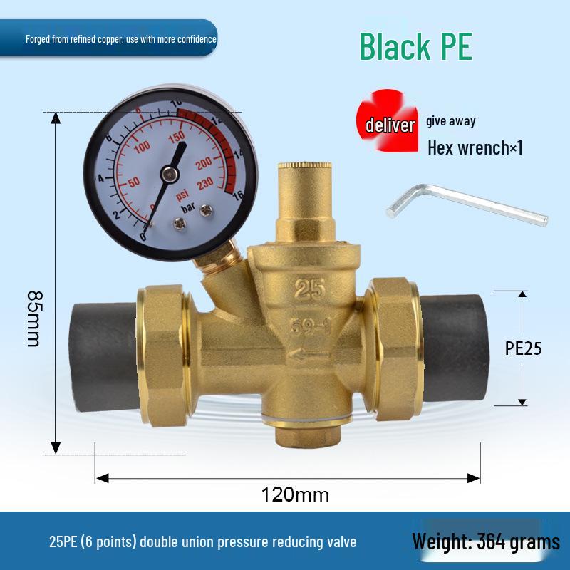 Water Pipe Pressure Reducing Valve for Home Heaters - PPR20/25/32, 4-Point PE Fitting