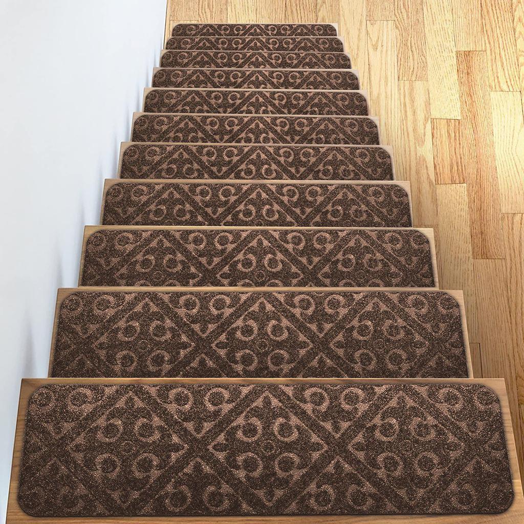 Embossed Non-Slip Self-Adhesive Stair Mats - Dirt-Resistant Floor Stickers