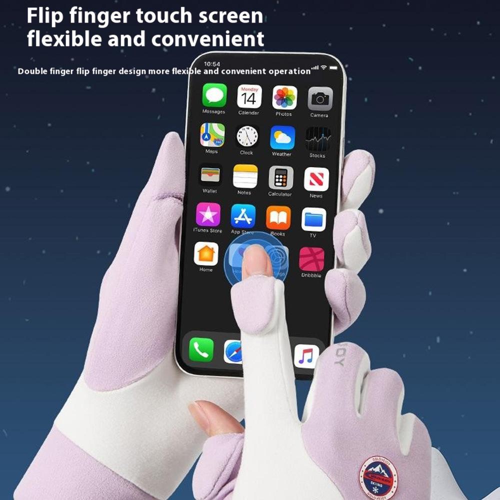 GOLOVEJOY DY51 Autumn Winter Windproof Mittens for Men Women Outdoor Sports Touch Screen Anti-Slip Gloves