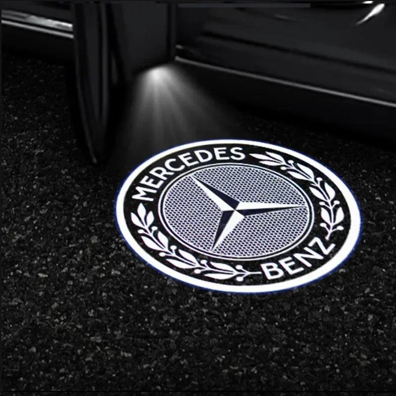 Car Sticker 2025 Hot For Mercedes Benz 2PCS/Set Car Door Light Laser Logo Decor Project Ghost Lamp Mercedes Benz A B C M ML GLA