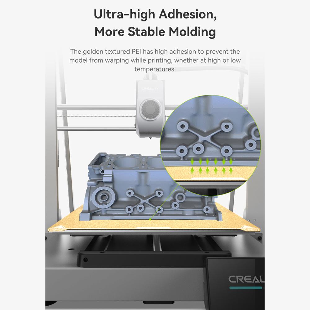 Creality Goldene PEI-Bauplatte für Ender3 V3 Plus K1 Max 3D-Drucker, 315 x 310 mm, flexible Feder