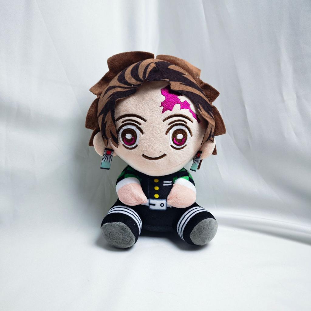 Anime Peripheral Sitting Posture Ghost Extinguishing Blade Figure Plush Toy Butterfly You Bean Charcoal Jiro Doll