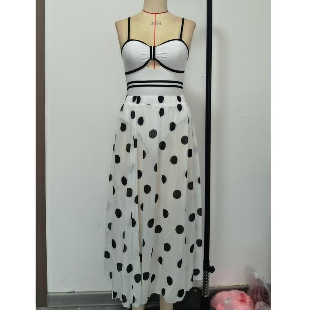 2025 Retro Solid Color One-Piece Swimsuit with Skirt - Bestseller Conservative Swimwear