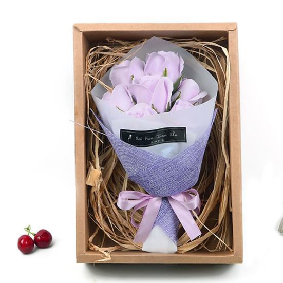 1 bouquet di rose artificiali a mano con fiori, decorazioni per festival, regali per feste