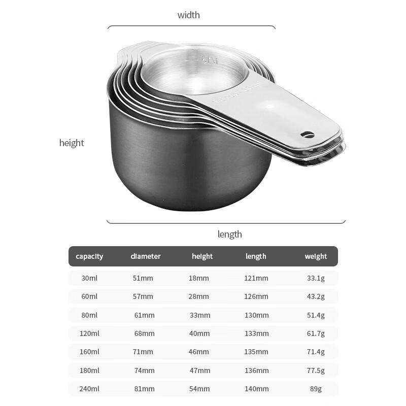 Stainless Steel Measuring Cups and Spoons Set