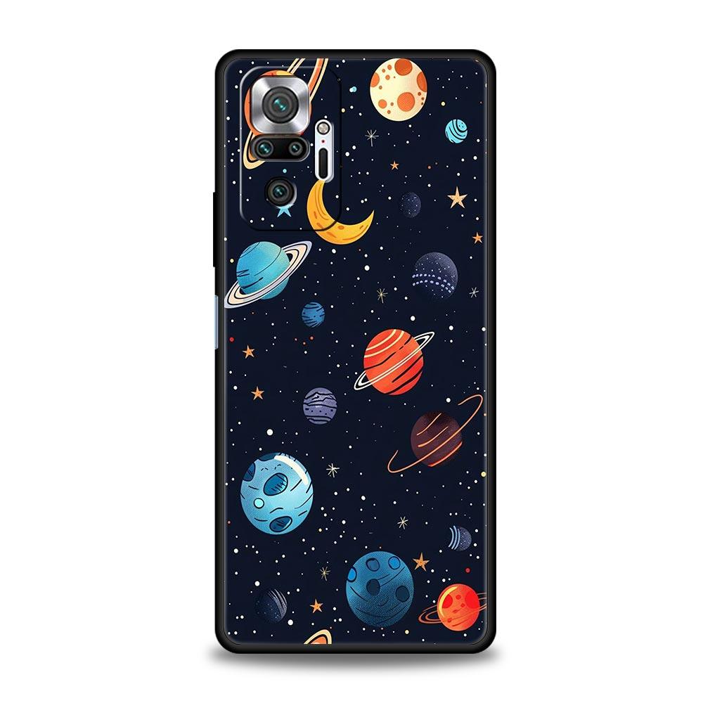 Handyhülle für Xiaomi Redmi Note 14 13 12 5G 9S 9 10 11 Pro Plus 4G 9T 14C 13C 12C 10C 9C 9A Weiche Hülle Erde Sterne Weltraum