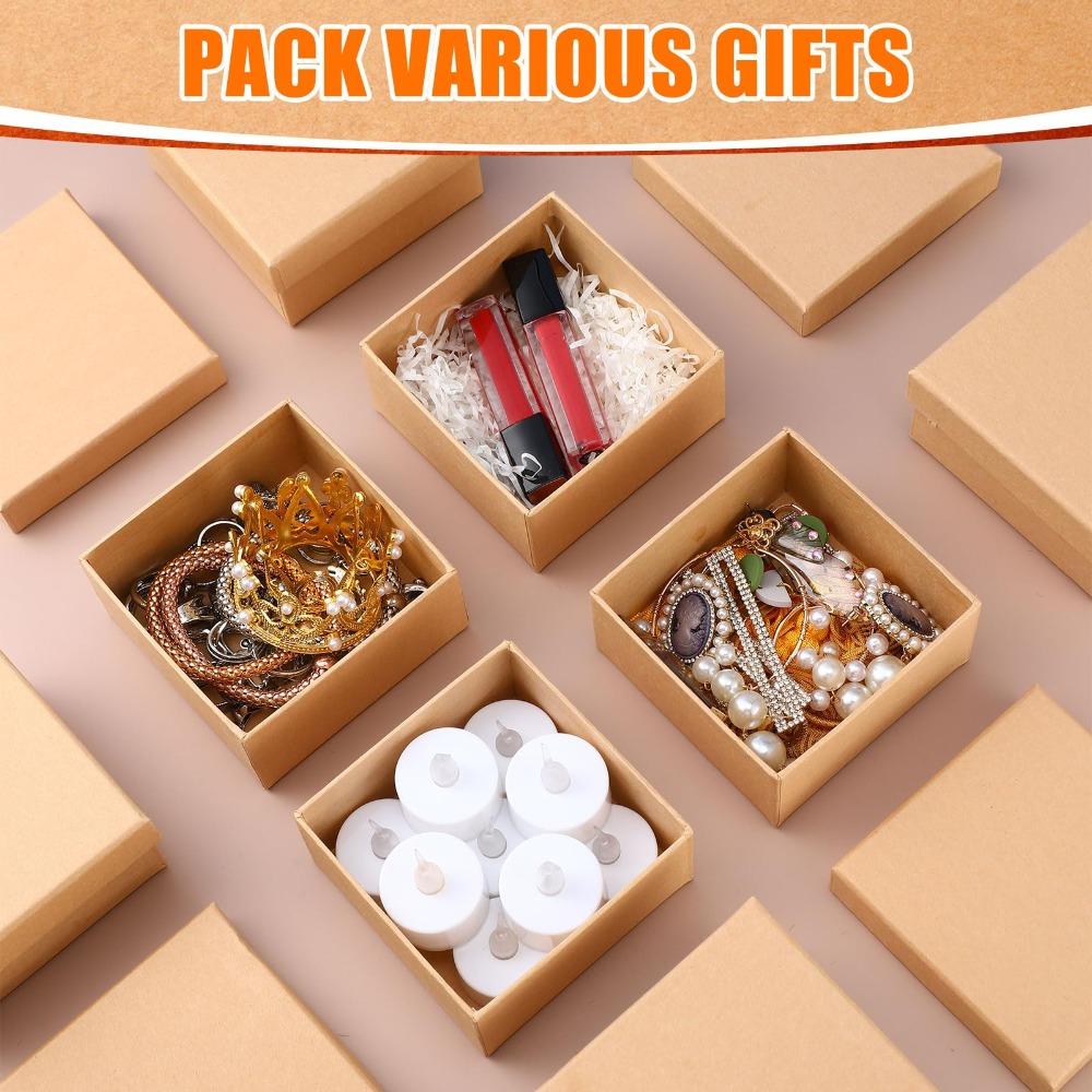 6pcs Square Paper Gift Boxes Small Treat Boxes with Lid Nesting DIY Cardboard Craft Empty Boxes Party Favor Box Gift Wrap Box