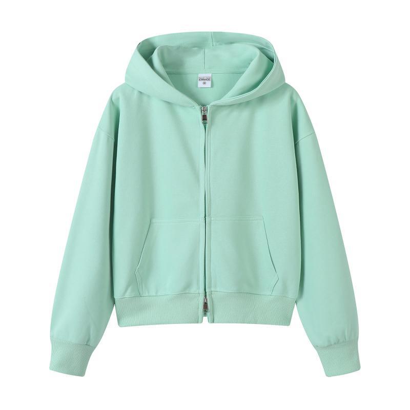 Silver Fox Velvet Women's 450g Heavyweight Hooded Sweatshirt - Short, Trendy Drop Shoulder Pullover for Autumn/Winter