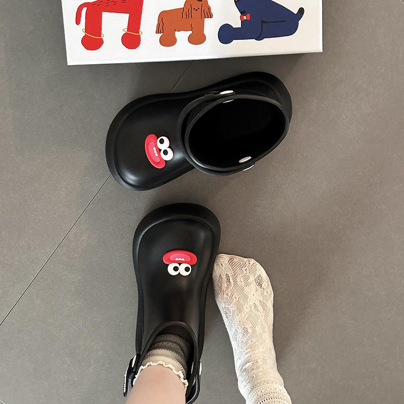 Casual non-slip rain boots cute cartoon Mengmeng shoes women's new summer wear soft thick-soled big-eyed rain shoes