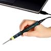 Mini Portable USB 5V 8W Fast Heating/Cooling Electric Powered Soldering Iron Pen Tip Touch Switch with LED Indicator Black