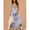 Women'S Sleeveless Suspender Digital Printing Long Dress Splicing Skirt