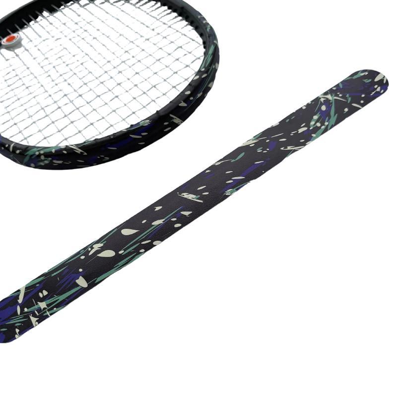 Waterproof Tennis Racket Protective Edge Tape Colorful PU Self Adhesive Sticker Universal Fit Most Racquets for Outdoor Sports