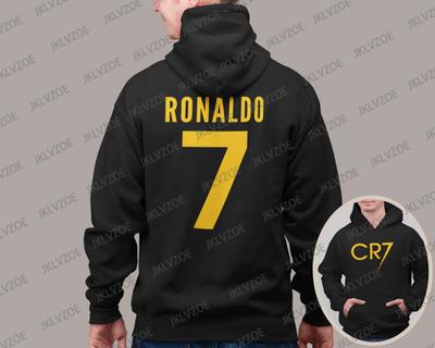 Ronaldo 7 Print Hoodie Retro Street Sweatshirt Top Autumn Women Men Casual Pullover Cotton Sport Hooded Men Clothing Streetwear