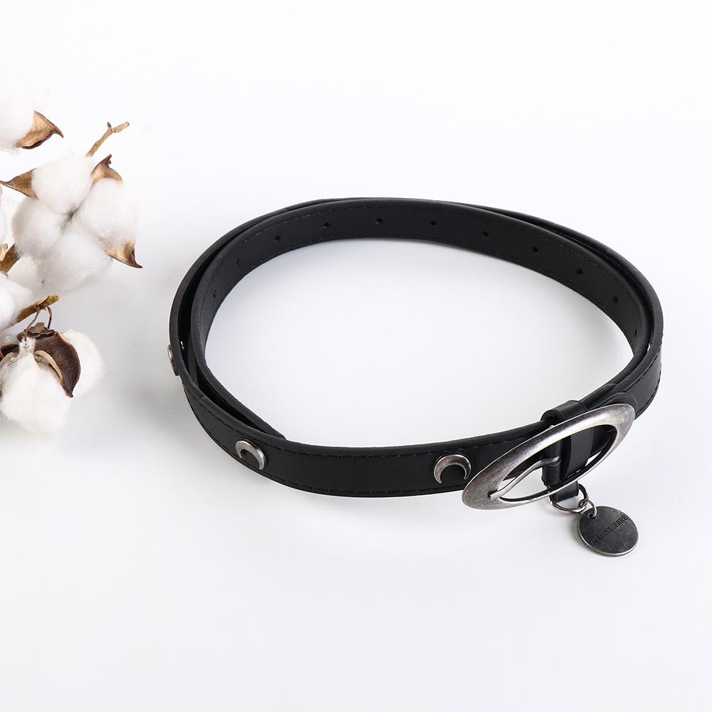 Moon Pin Crescent Moon Casual Belt Accessories Korean Waist Strap Female Waistband PU Leather Belt