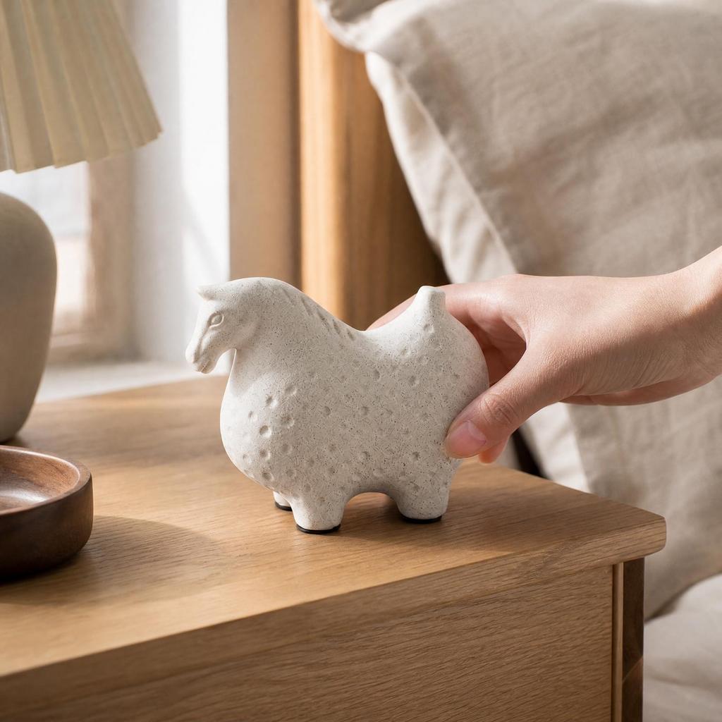 Abstract Horse Sculpture Textured Spotted Figurine Stable Cabinet Decorative for