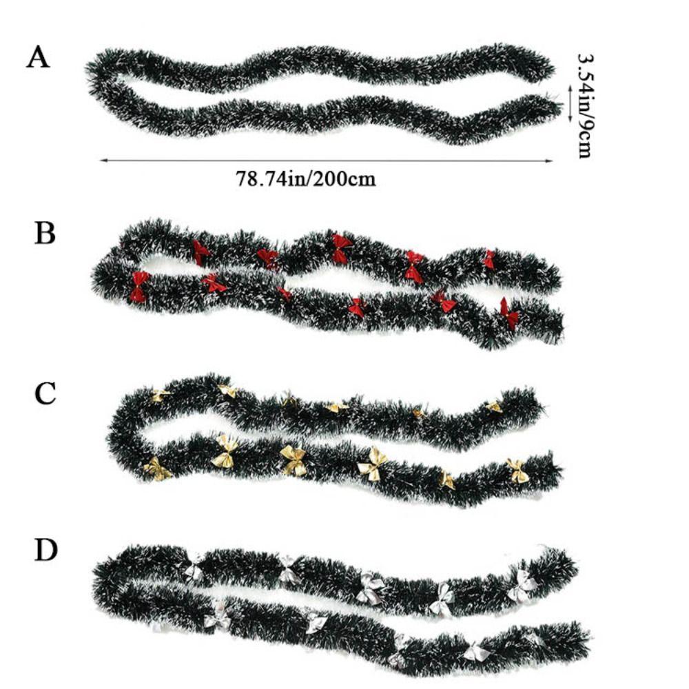 200cm Xmas Decor Ribbon Dark Green Christmas Pendant Xmas Party Supplie Garland  DIY