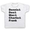 ALWAYS SUNNY IN PHILADELPHIA UNOFFICIAL CHARACTER LIST KIDS CHILDS T-shirt
