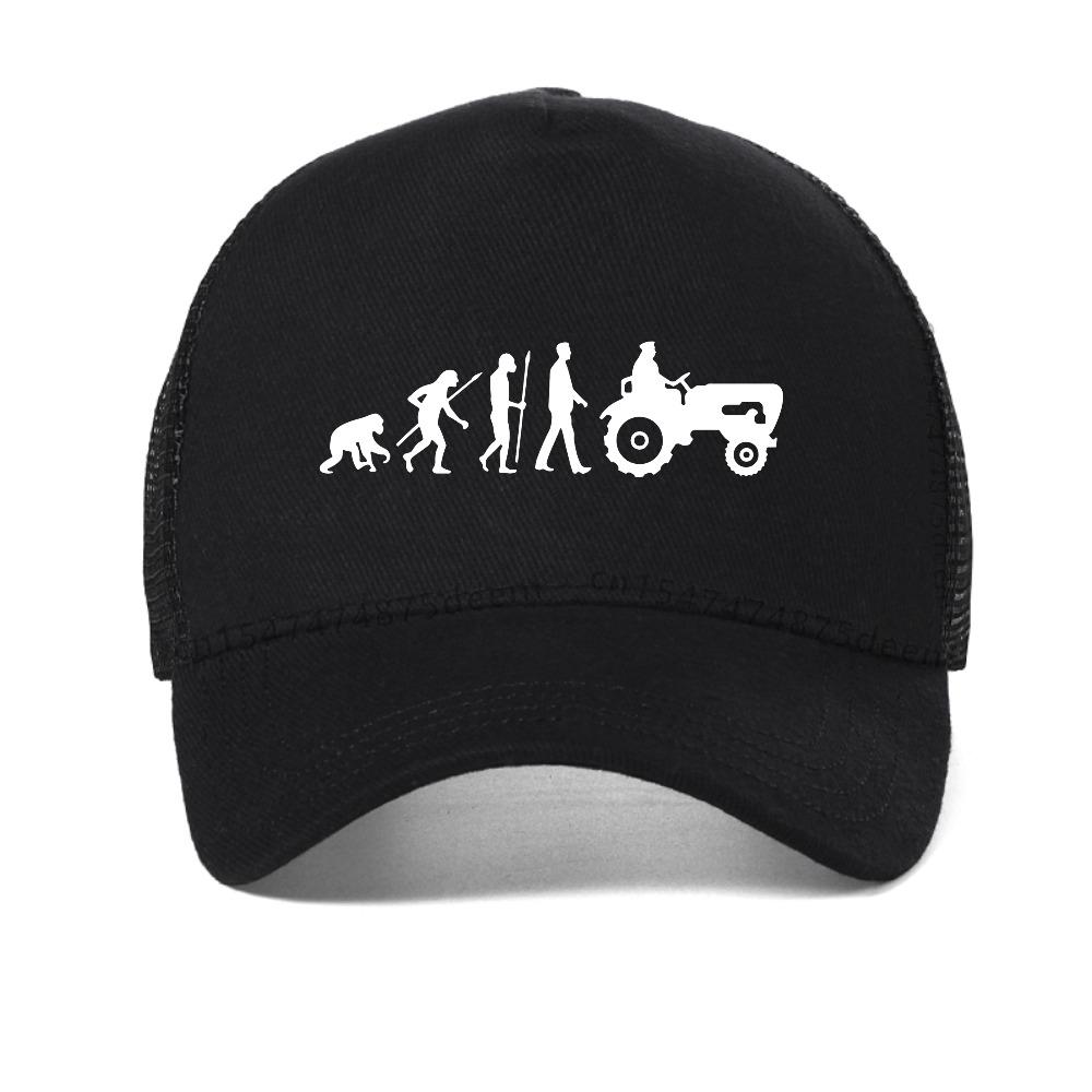 Men Humorous Tractor Evolution Graphic Baseball Cap Outdoor Casual Breathable Mesh Trucker Hat Fashion Snapback Hats