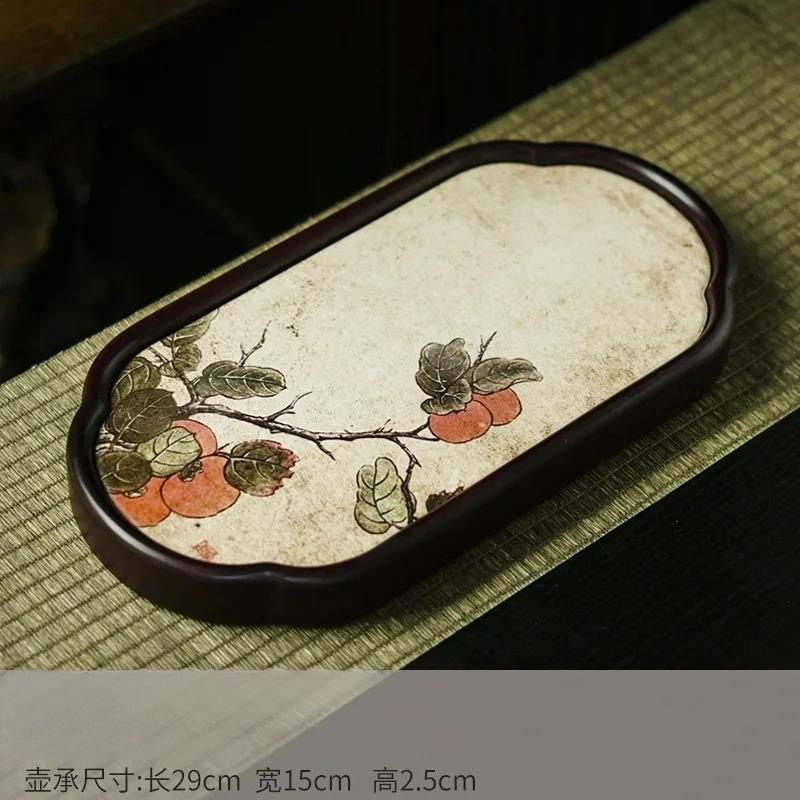 29x15x2.5cm New Household Bamboo Water Absorbing Tea Tray, Chinese Retro Dry Tea Tray