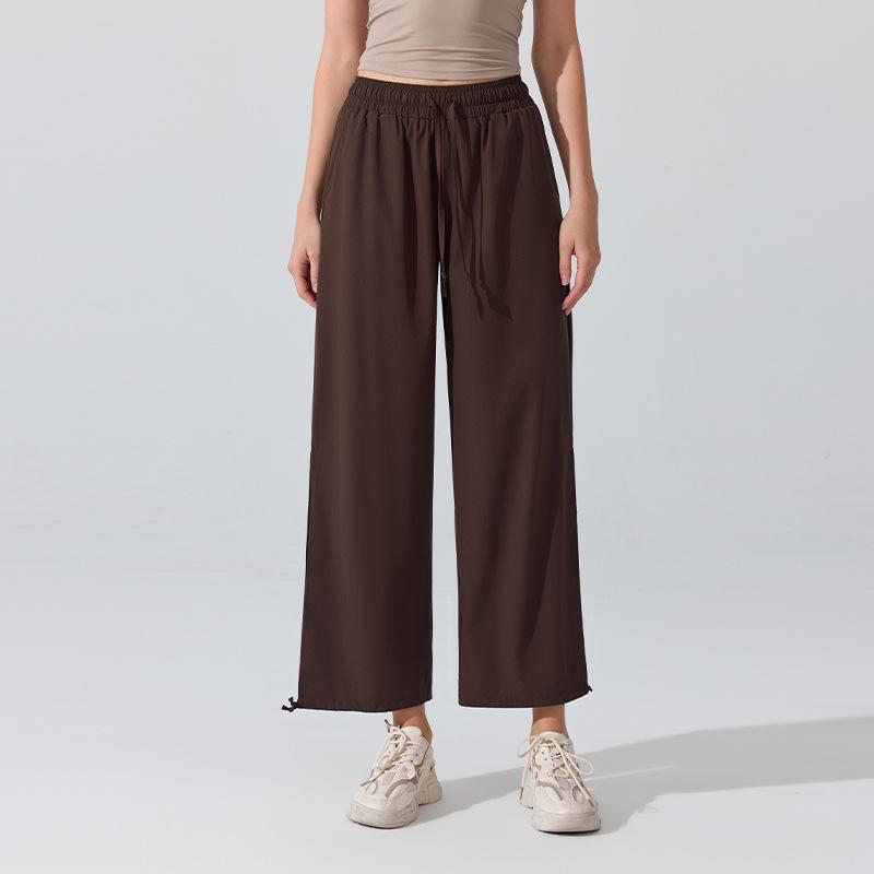 Plus Size Breathable High Waist Yoga Pants - Loose Wide Leg, Long Length, Casual & Sporty Style, Perfect for Spring!