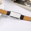Moderne Herren Damen Uhr Kreativ Doppeltes Zifferblatt Quarz Leder Rechteckige Armbanduhr für Herren Elegante Minimalistische Partneruhr Geschenk