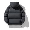 Men's Winter Hooded Down Jacket: Solid Color, Korean Style, Trendy, Loose, Warm, Casual Cotton Coat.