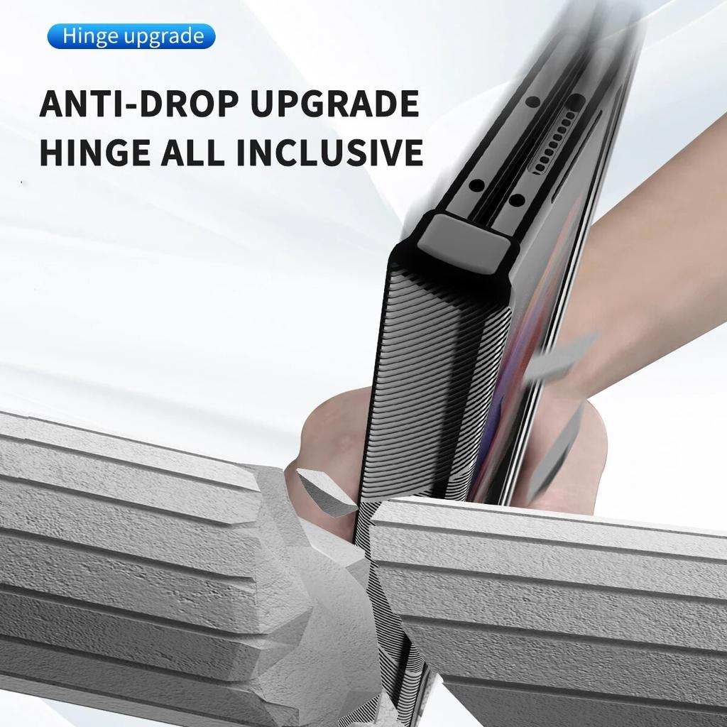 Transparente Hülle für Samsung Galaxy Z Fold 3 4 5, magnetisch, mit S Pen, gehärtetem Film, Kickstand-Schutzhülle
