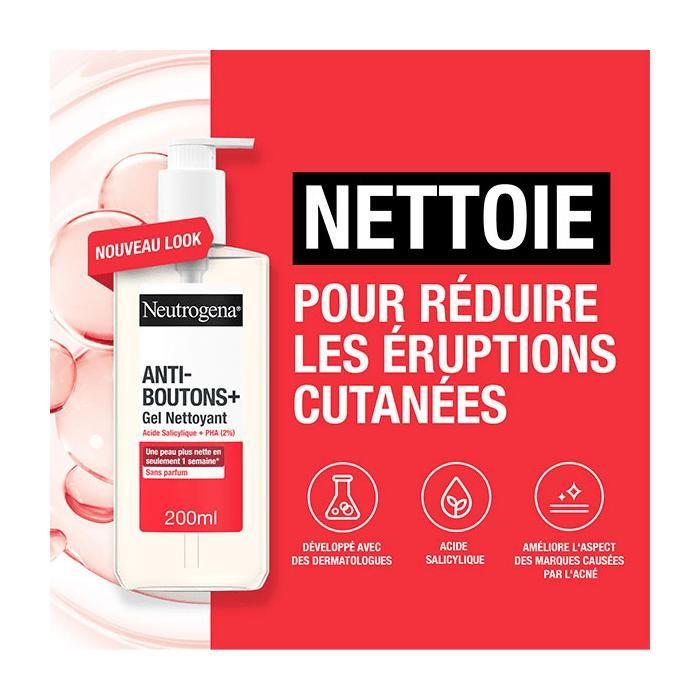 Neutrogena Anti-Boutons + Gel Nettoyant Visage Peaux à Tendance Acnéique 200ml