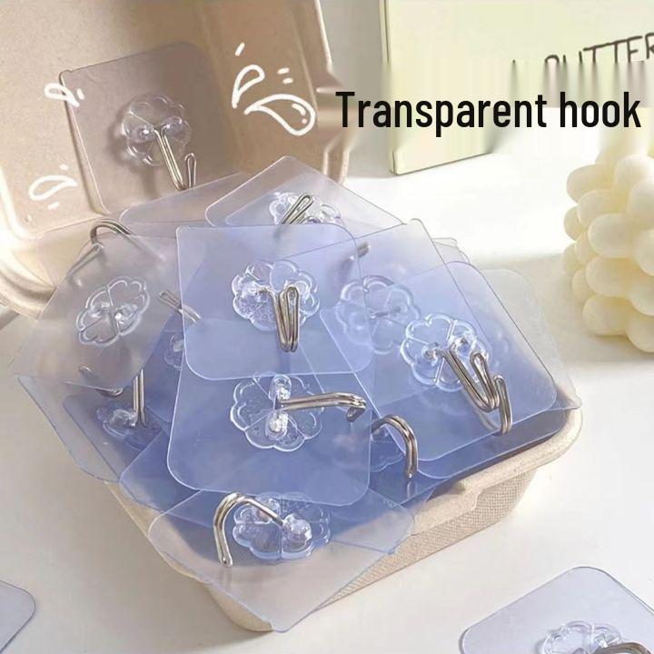 

Trace-Free Transparent Wall-Mounted PVC Hook for Kitchen & Bathroom 5 Pack