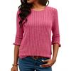 Women's Fashion Loose-Fit Brushed Pique Short-Sleeve Top With Round Neck