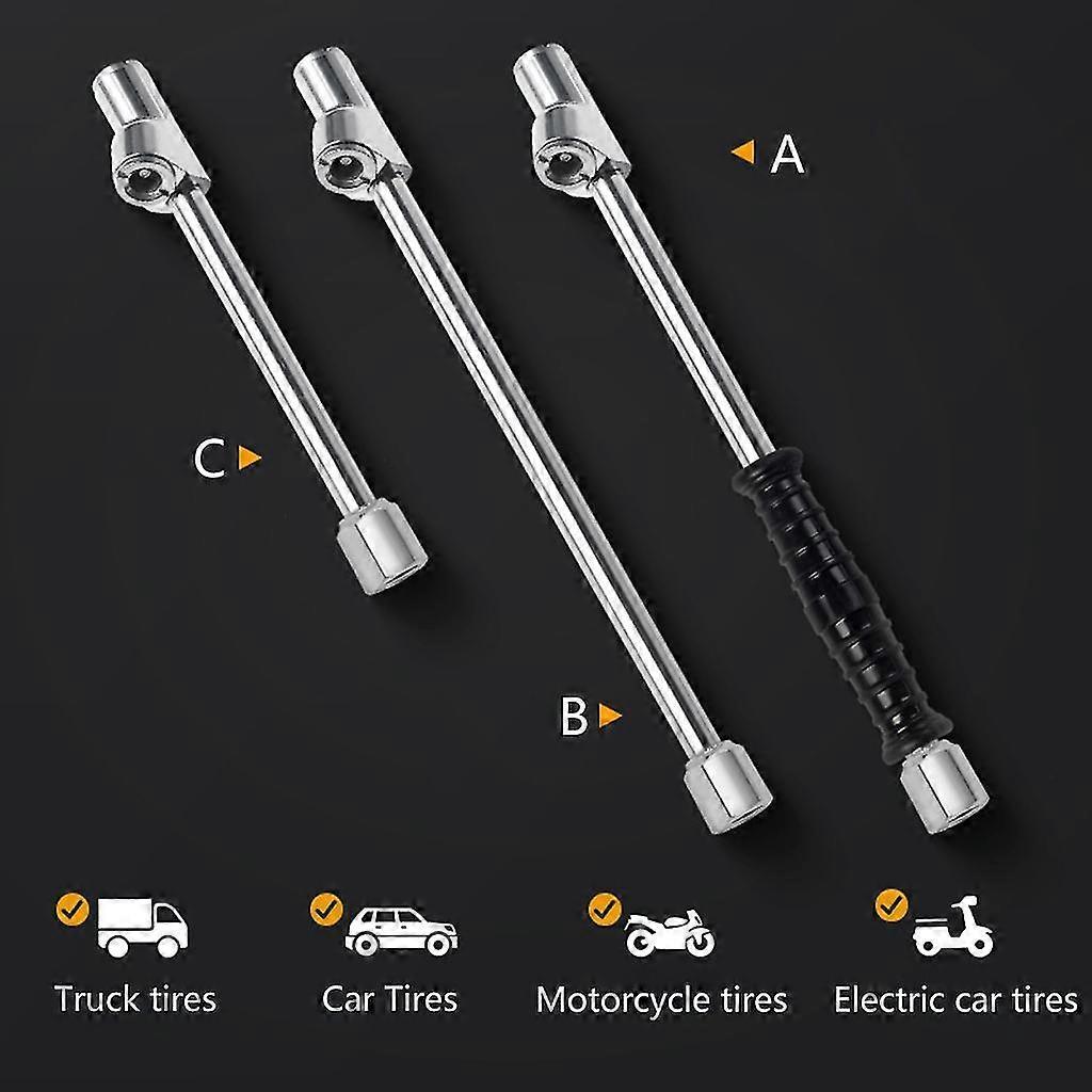 Dual-air Tire Chuck Head Tire Inflator Rod For Truck Bus-tractor Inflator-gauge