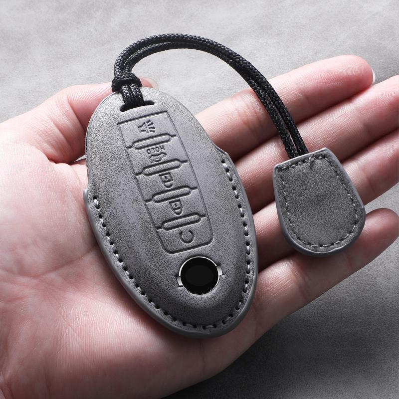 5 Buttons Leather Car Remote Key Case Cover For Nissan X Trail T32 2020 Rogue Patrol Murano Htrail Maxima Altima Sentra Qashqai
