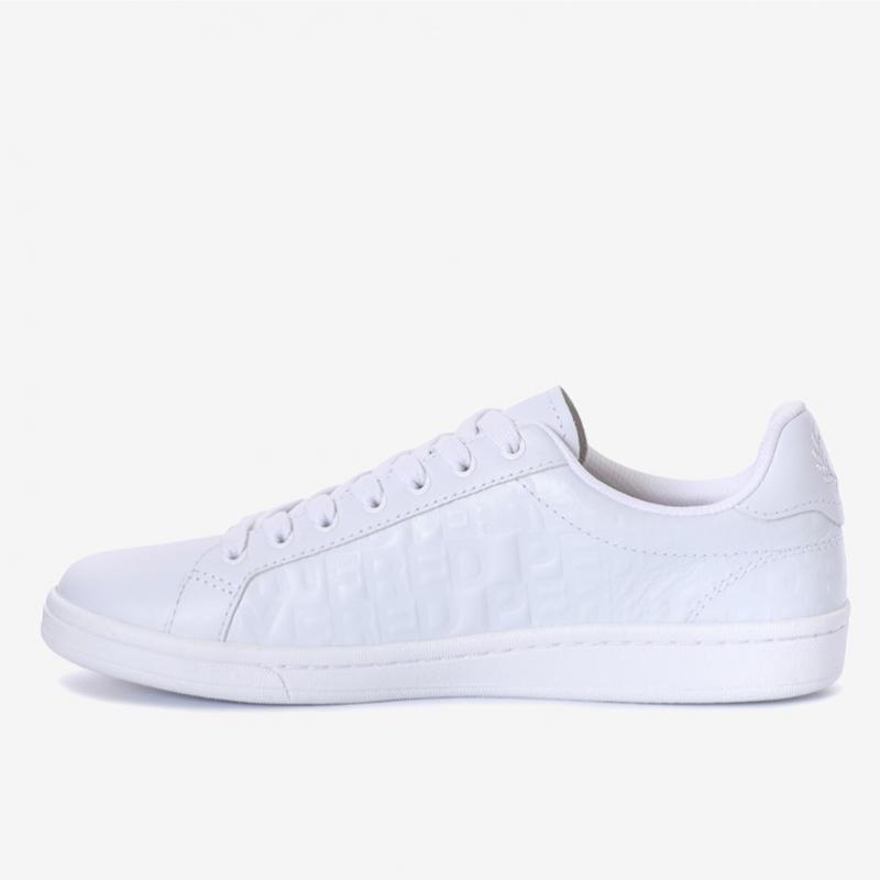Fred Perry Unisex Embossed Point Leather Shoes B721 Debossed Branded Lth