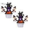Soft Glow Night Light Halloween Light, Plug-in Resin Seesaw Ghost And Dead Tree Indoor Lighting Lamp, Waterproof Spooky Decor for Bedroom, Party