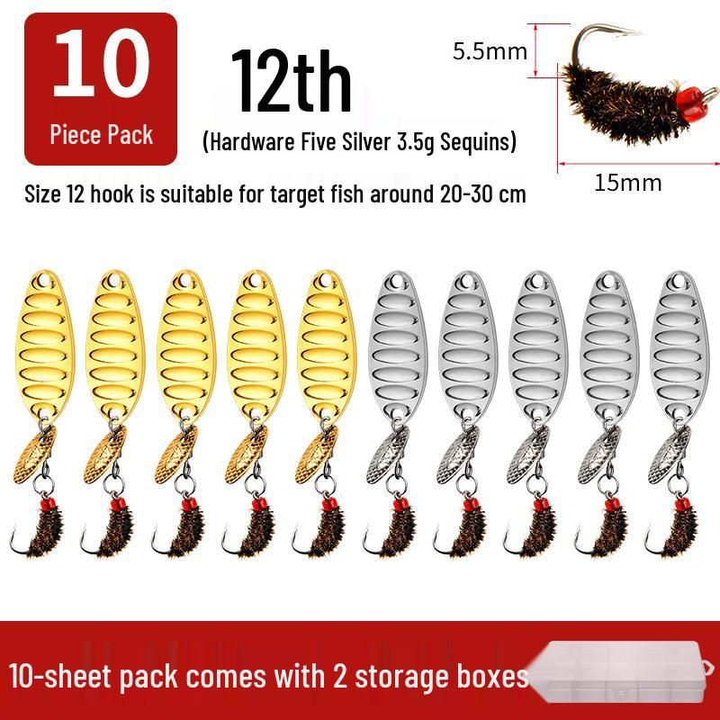 Modified Fly Fishing Hooks: Flat Vibration Spinner, Dragon Scale Micro Lures for Mandarin Fish & Crucian Carp