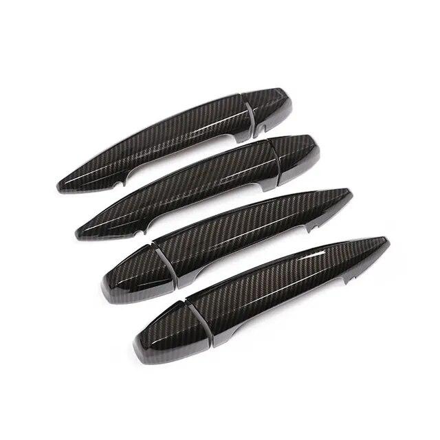 Car Styling Carbon Fiber Texture Exterior Door Handle Cover Protextive Trim For BMW X1 F48 X5 X6 F15 F16 2016 2017
