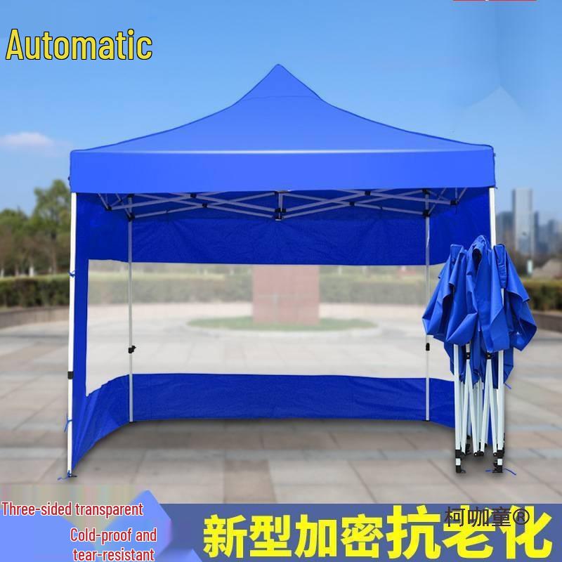 Retractable Outdoor Awning: Four-Legged, Folding Sunshade & Rainproof Shelter.