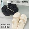 ORiental TRaffic Platform Rhinestone Padded Sandals Soft Cushion Comfort Black 61224