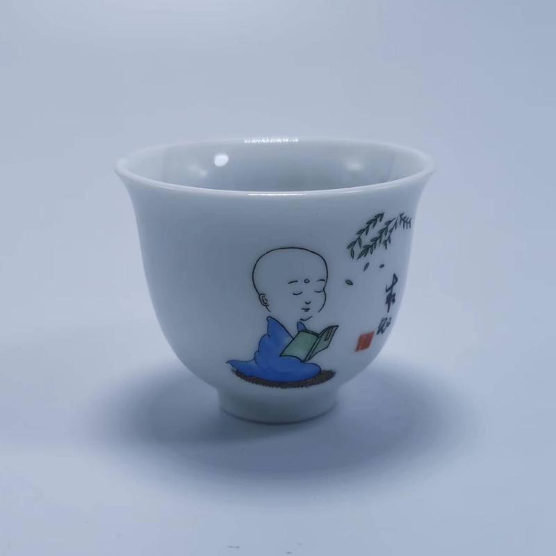 Exquisite White porcelain kungfu tea cup 1pcs,Chinese Teacup Sets teaware China tea cup set,Travel Tea Bowl Kung Fu Tea Set