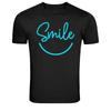 Maglietta con grafica di una faccina sorridente, minimalista, allegra e con vibrazioni positive.