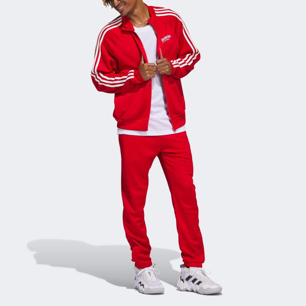 Adidas Select Logo Print Stripe Zip-Up Collar Quick-Dry Sports Jacket Men Jacket Light-Crimson IC2414