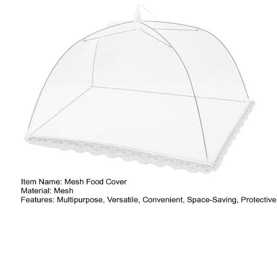 Mesh Food Covers Large White Nylon Pop-Up Tent Umbrella Collapsible Reusable Serving Dish Covers for Outdoor Camping Picnics BBQ