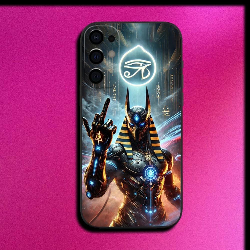 Ancient Egyptian God Anubis Phone Case For Samsung S25,S24,S21,S22,S23,S30,Ultra,S20,Plus,Fe,Lite,Note,10,9,5G Black Cover
