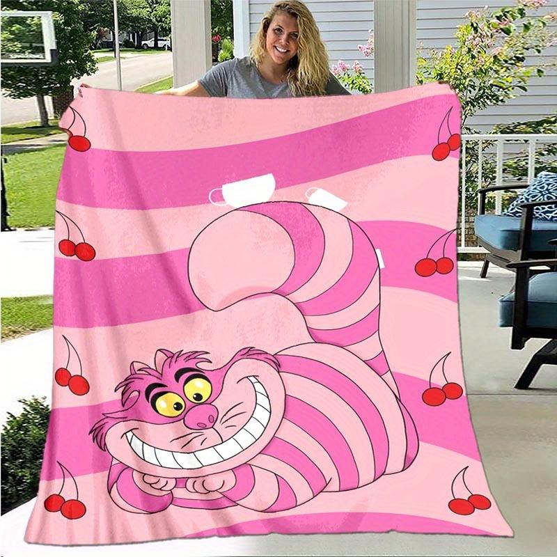 1pc Alice in Wonderland Printing Blanket Soft, All Season Throw for Living Room, Bedroom,Personalized Gift with Adorable Cartoon Design