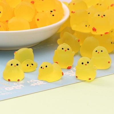 Mini Fluorescence Chicken Moss Toy Crafts Microlandscape Miniature Chick Figurines Children Gift Home Decor Accessories