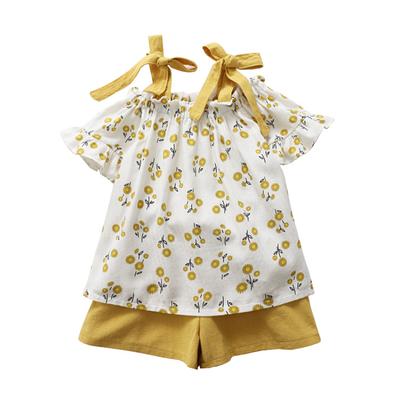 Baby Mädchen Kleidung Set 2023 Sommer Flare Hülse Kinder Kleidung Weißes T-shirt und Shorts für Mädchen Kinder Kleidung
